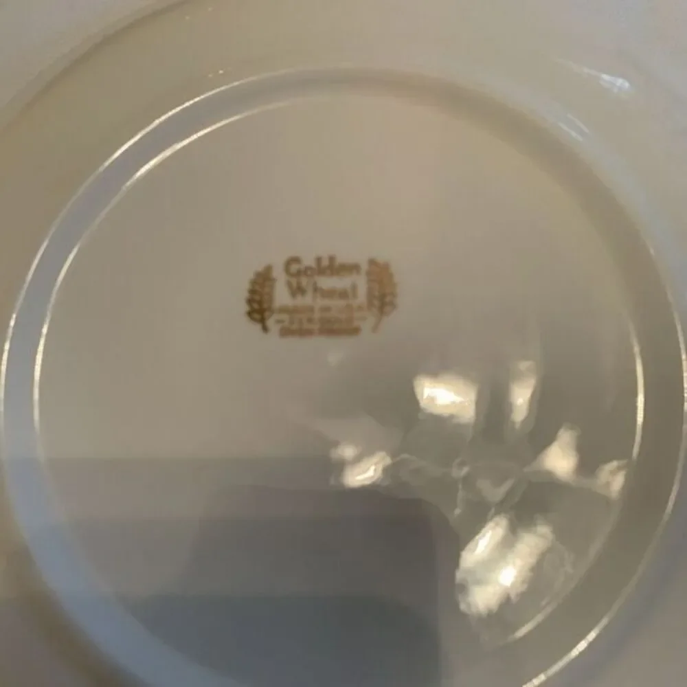 Set of 3 Homer Laughlin 22K‎ Golden Wheat Pattern 7 Inch Salad Plates